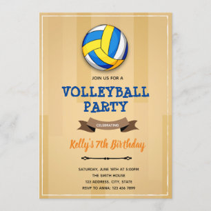 Invitation à thème d'anniversaire de volley-ball
