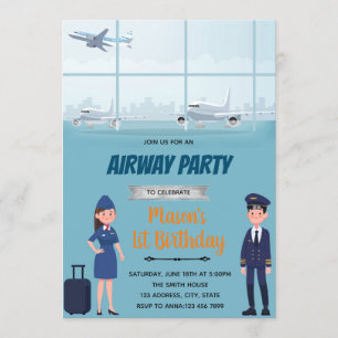 Invitation à thème d'anniversaire pour l'avion d'A