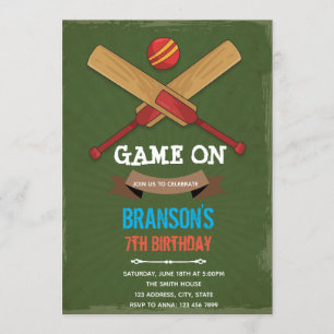 Invitation à thème de la fête du cricket