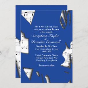 Invitation à thème du Mariage de musique bleue Abs