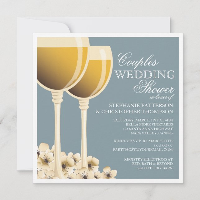Invitation À Thème Du Vin Wedding shower En Couple (Devant)