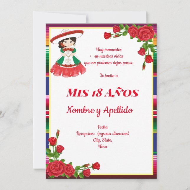 Invitation à thème mexicaine (Devant)