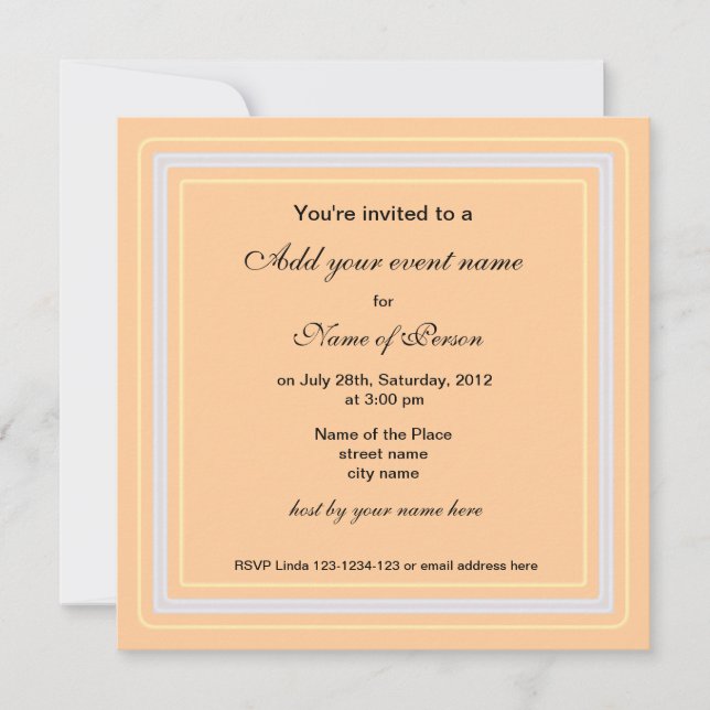 Invitation à toutes les fêtes d'automne (Devant)