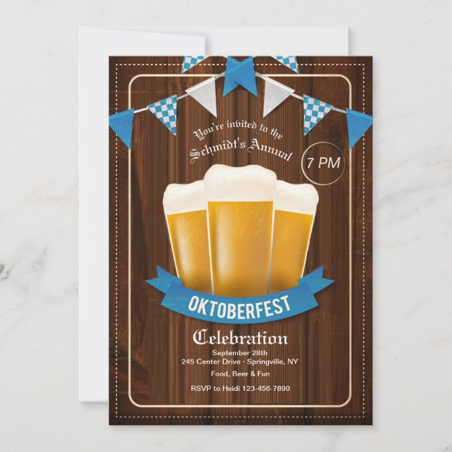 Invitation à trois bières de l'Oktoberfest (Devant)