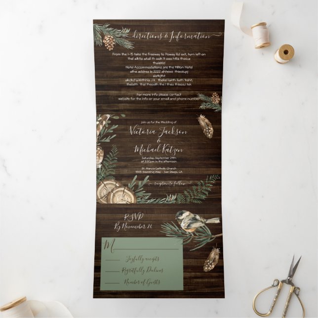 Invitation à trois volets du Mariage forestier rus (Intérieur)