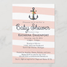 Invitation à un Baby shower de Ancre nautique - Ga