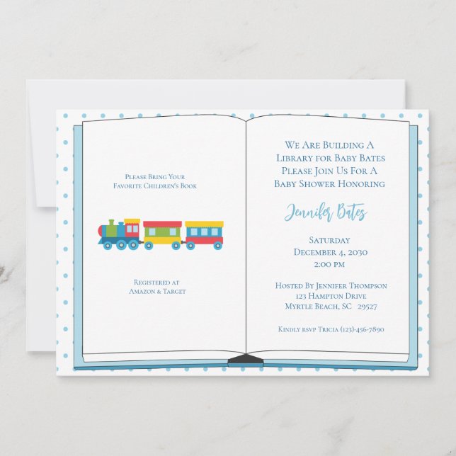 Invitation à un Baby shower de livre (Devant)