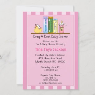 Invitation à un Baby shower de livre (fille)