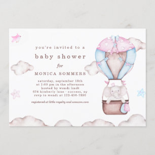 Invitation à un Baby shower en nuage
