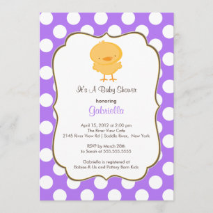 Invitation à un Baby shower mou de poule