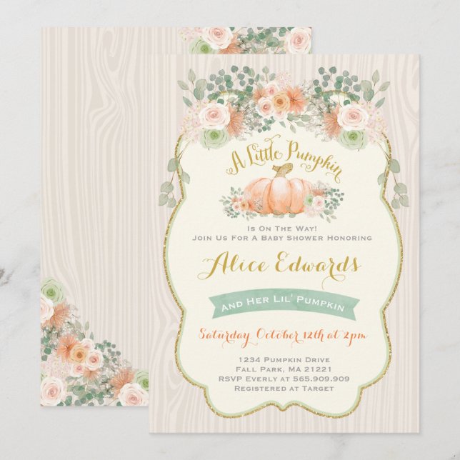 Invitation à un Baby shower neutre pour les Citrou (Devant / Derrière)