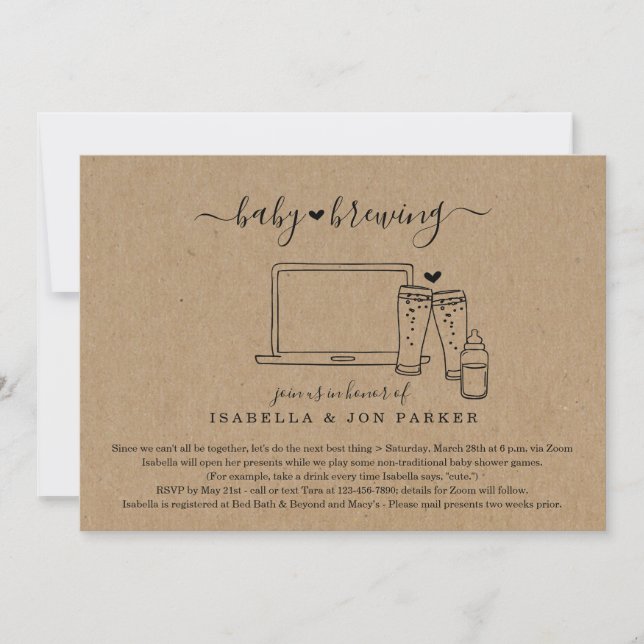 Invitation à un Baby shower virtuel pour bébés (Devant)