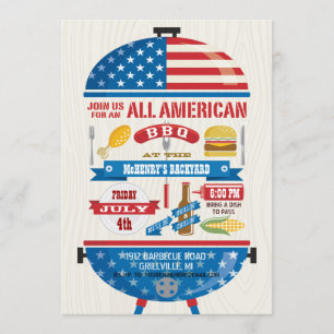 Invitation à un BBQ du 4 juillet tout américain