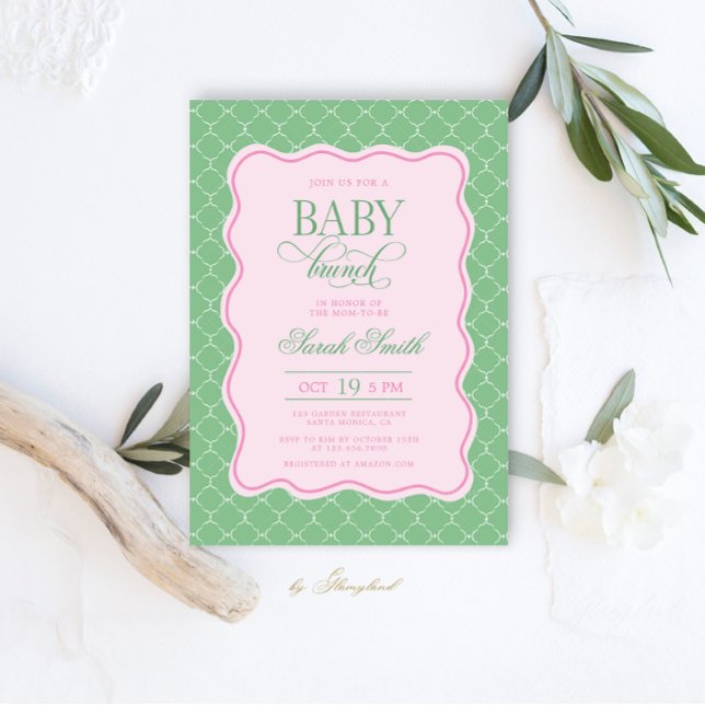 Invitation à un brunch pour bébé Preppy (Créateur téléchargé)