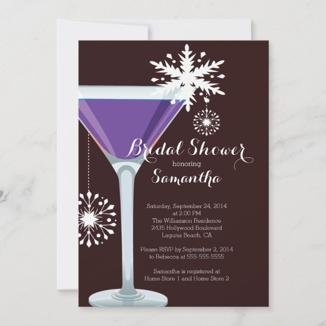 Invitation à un cocktail de vacances Bridal Shower (Devant)