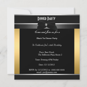 Invitation à un dîner d'anniversaire en tenue de s