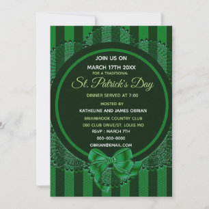 Invitation à un dîner de fête de la Saint-Patrick