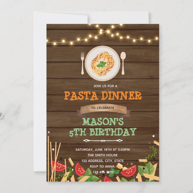 Invitation à un dîner de spaghettis (Devant)