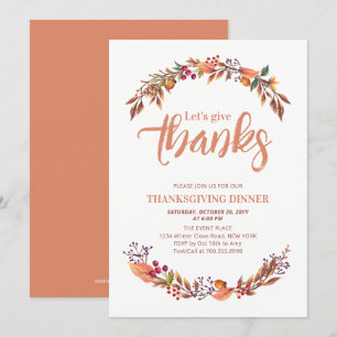 Invitation à un dîner de Thanksgiving d'automne