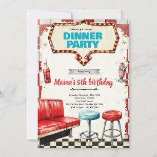 Invitation à un dîner sur thème années 50