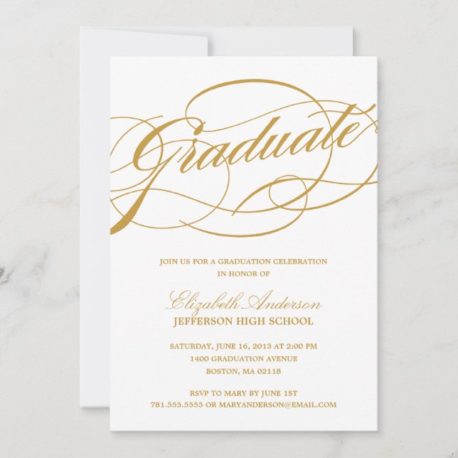 Invitation à un diplôme de script de calligraphie (Devant)