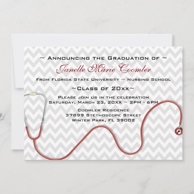 Invitation à un diplôme d'études Médicales de stét (Devant)