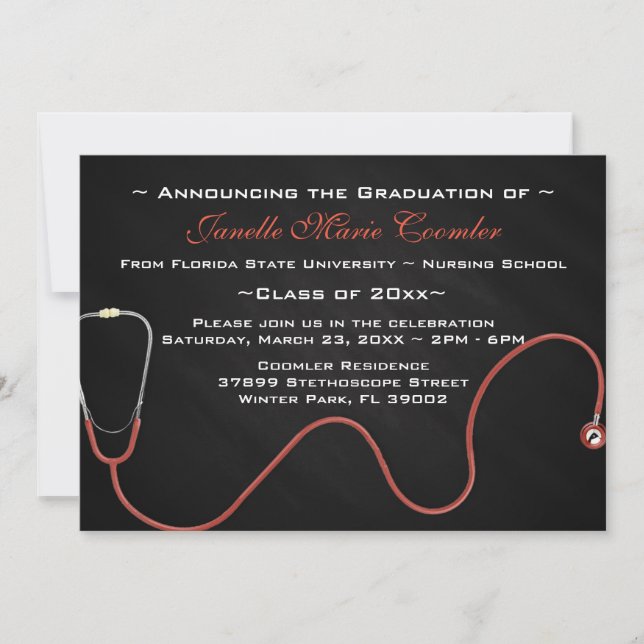 Invitation à un diplôme d'études Médicales de stét (Devant)