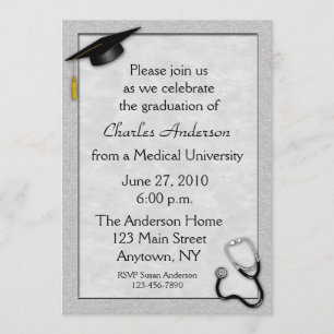 Invitation à un diplôme en gris Médicale