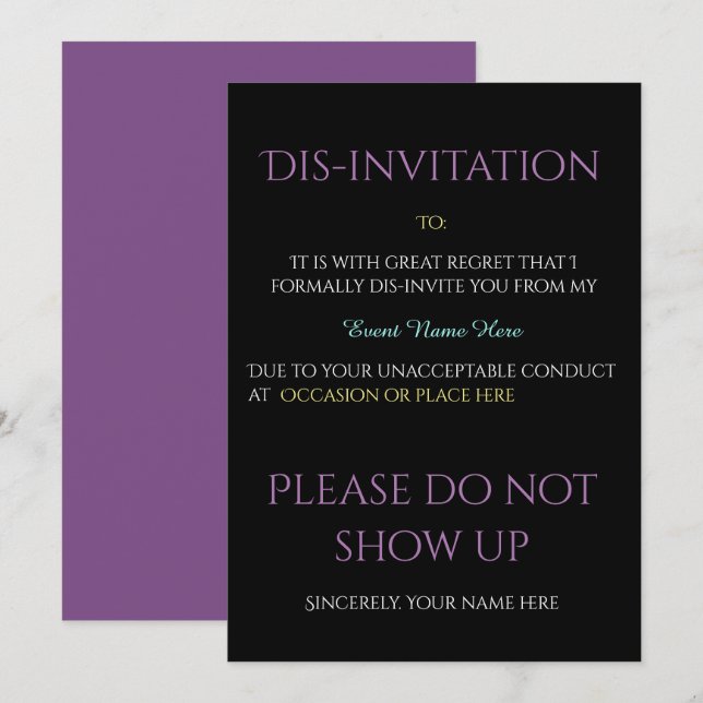 Invitation à un événement amusant (Devant / Derrière)
