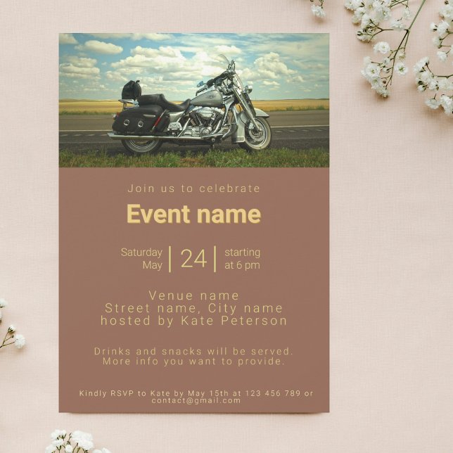 Invitation à un événement sur le thème de la moto (Créateur téléchargé)