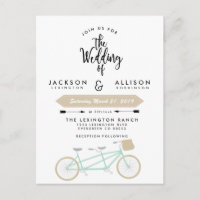 Invitation à un mariage à bicyclette