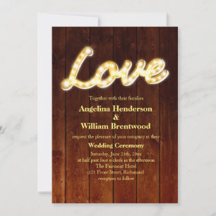 Invitation à un mariage avec les lumières du marqu