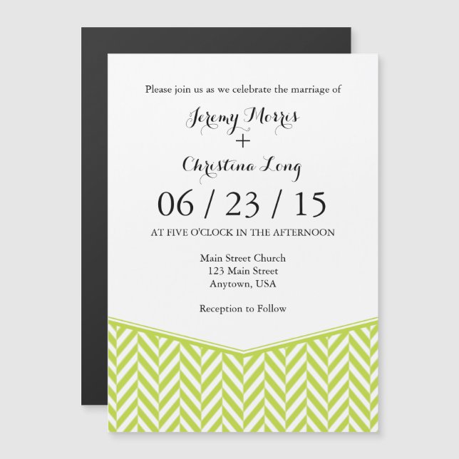 Invitation à un mariage avec une sonnerie magnétiq (Devant / Derrière)