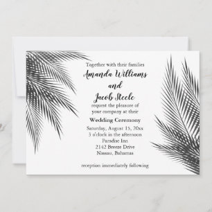 Invitation à un mariage classique entre Feuilles n