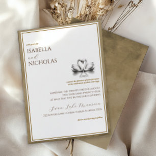 Invitation à un mariage dans le lac Swan d'automne