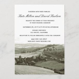 Invitation à un mariage dans un vignoble Vintage