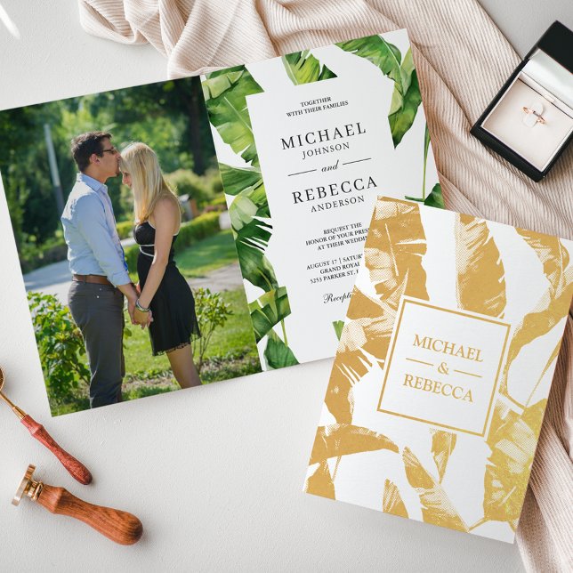 Invitation à un mariage de Feuilles de bananes à l (Créateur téléchargé)