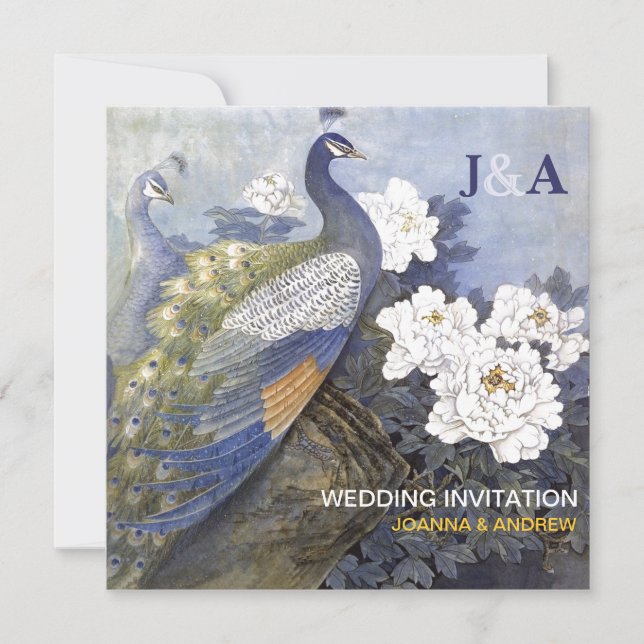 Invitation à un mariage de paires de blocs d'aquar (Devant)