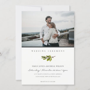 Invitation à un mariage de photo minimal élégant d