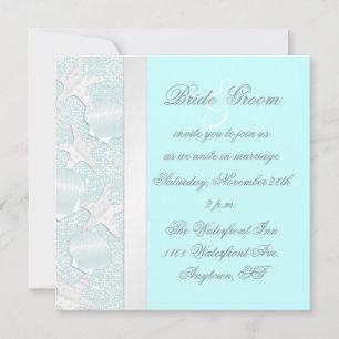 Invitation à un mariage de plage avec poisson de m