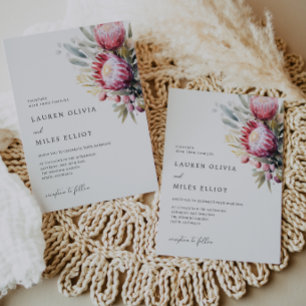Invitation à un mariage de Protea autochtone de Bo