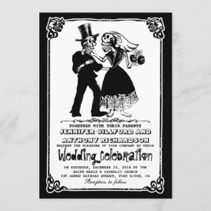 invitation à un mariage de squelette mort