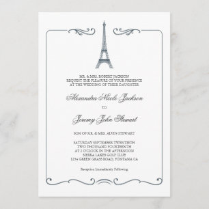 Invitation à un mariage élégant dans la Tour Eiffe
