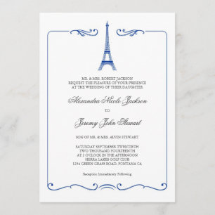Invitation à un mariage élégant dans la Tour Eiffe