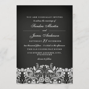 Invitation à un mariage en dentelle blanche