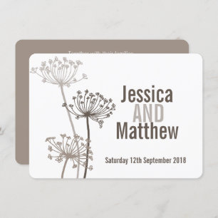 Invitation à un mariage fleur brun moderne Chervil