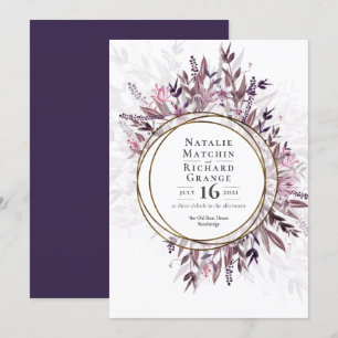 Invitation à un mariage floral d'art du pays,