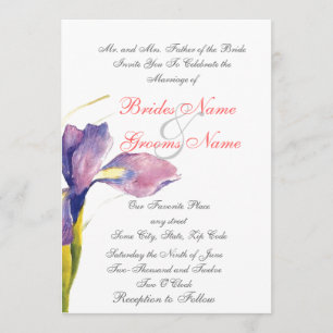 invitation à un mariage floral violet