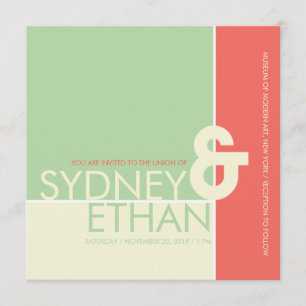 Invitation à un mariage moderne minimaliste simple