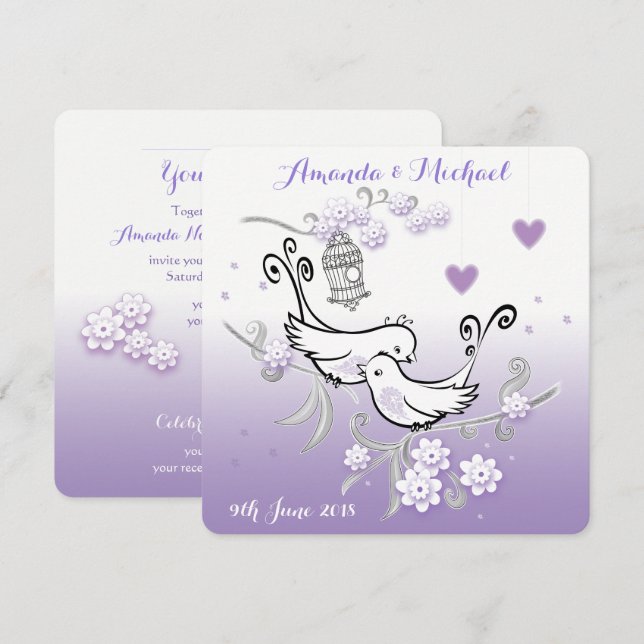 Invitation à un mariage personnalisé inséparable P (Devant / Derrière)
